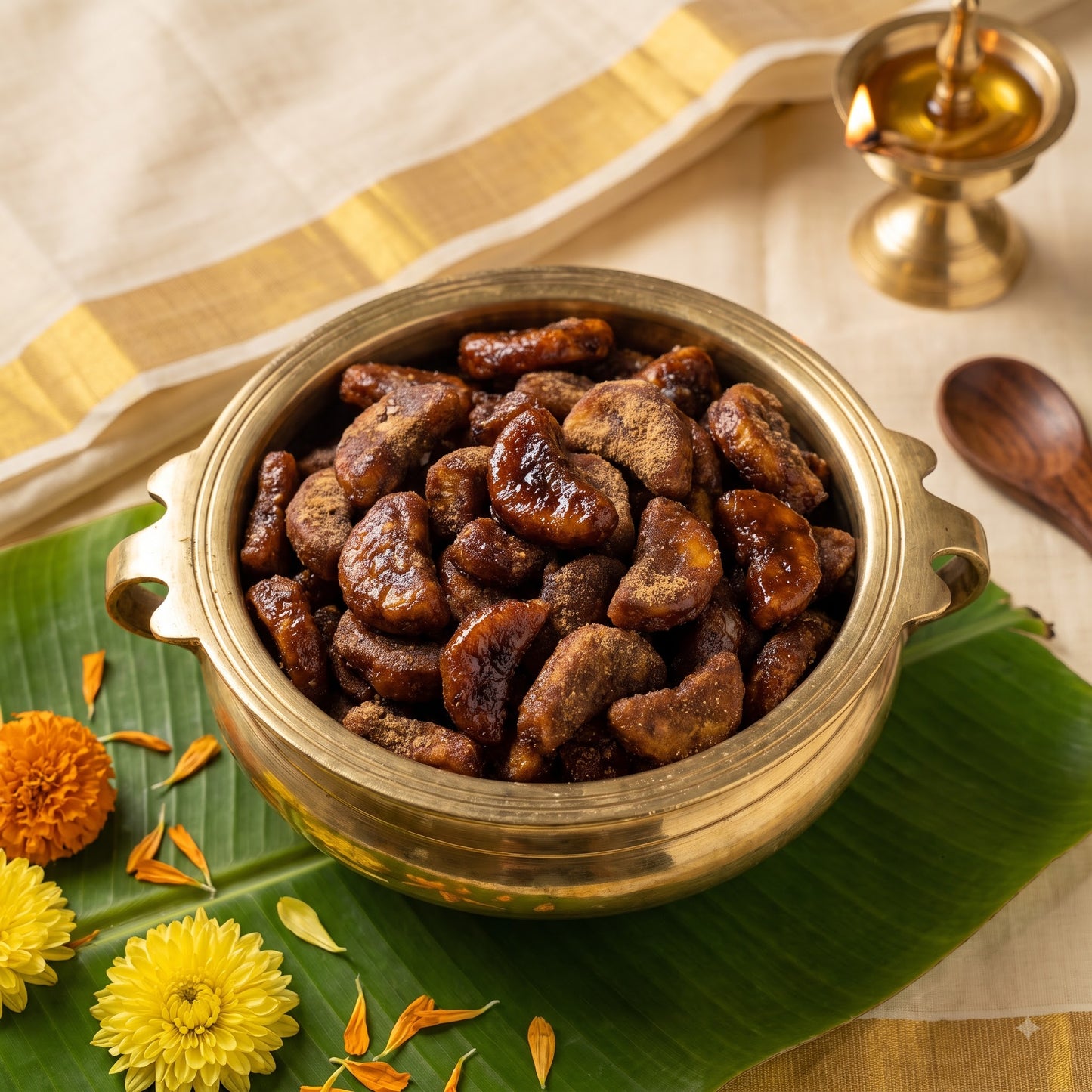 Kerala Jaggery Coated Banana Chips (Sharkara Varatti)